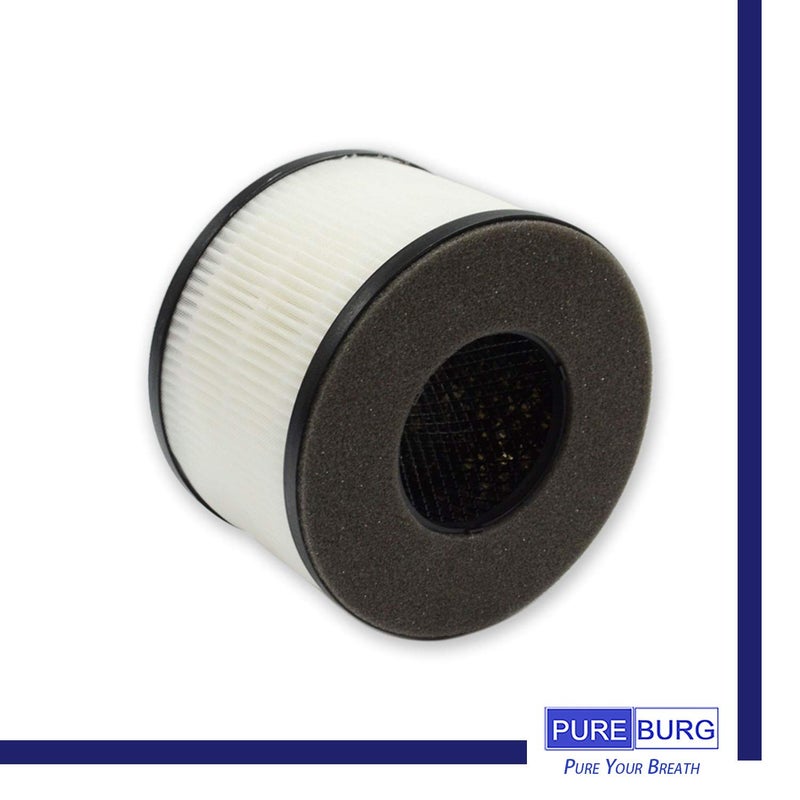 PUREBURG Replacement Filters Compatible with PARTU & Slevoo BS-03 Air Purifier,2-Pack H13 True HEPA 3-Stage Filtration Activated Carbon Air Clean Dust VOCs Odor - Image 4